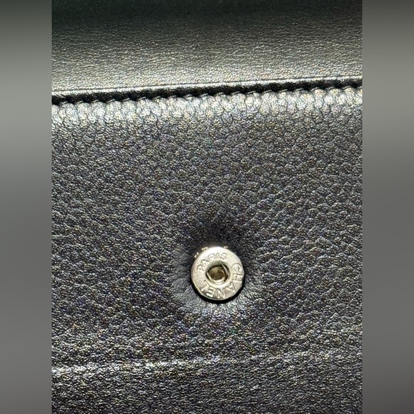 Chanel vintage black Caviar leather large flap wallet with insert/chain - Picture 7 of 17